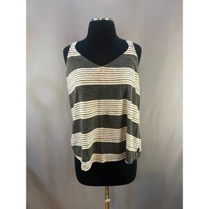 RVCA Womens Size XL Striped Racerback Tank | Coastal Surf Streetwear | Y2K Clean